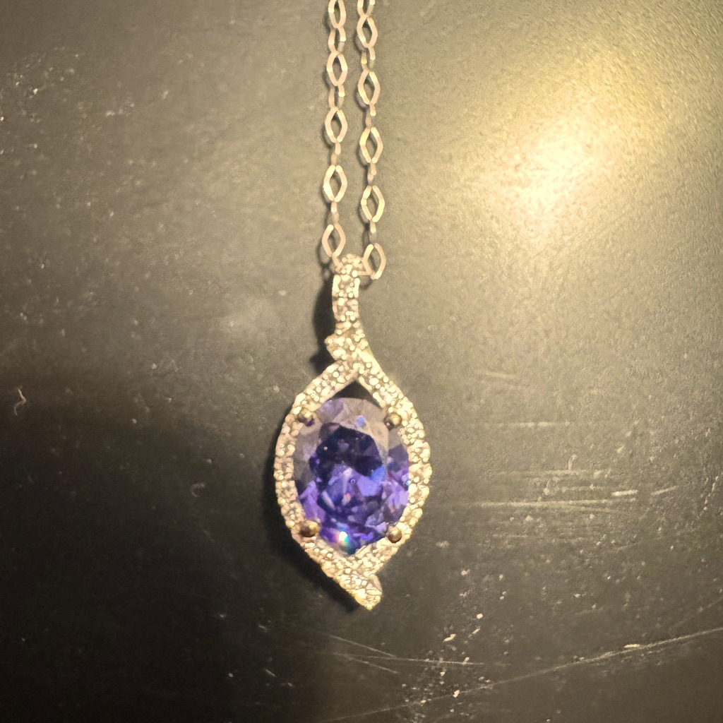 Tanzanite And Diamond Pendant. Never Worn.